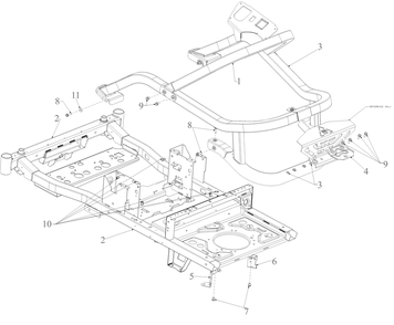 Frame Diagram and Parts List for ZTS1-50KH (17ARGBYLA10)(2023) Cub Cadet Lawn Tractor